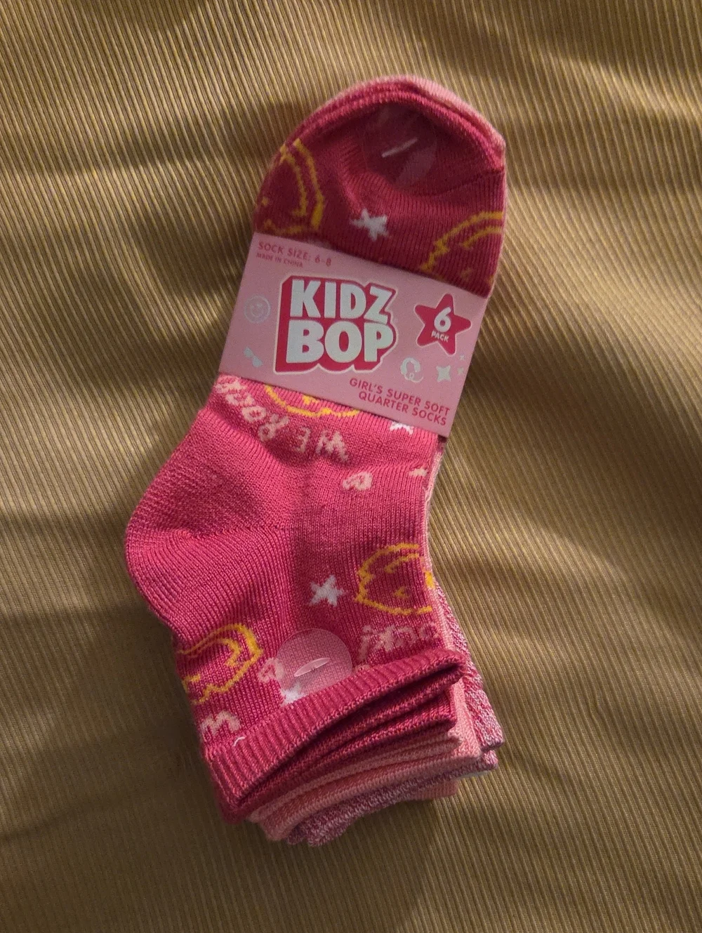 Kidz Bop Girls' Pink Quarter Socks - 6 Pack